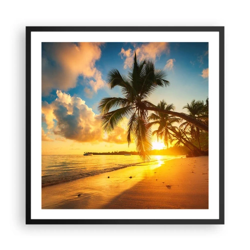Plakat w czarnej ramie - Karaibskie marzenie - 60x60 cm