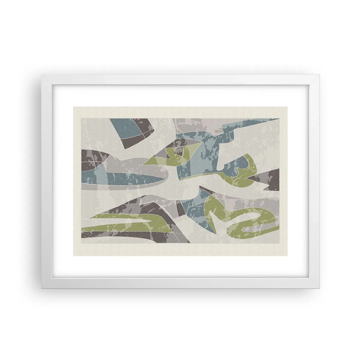 Plakat w białej ramie - Kompozycja za szybą - 40x30 cm