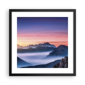 Plakat w czarnej ramie - Nad dolinami - 40x40 cm
