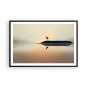 Plakat w czarnej ramie - Pan na jeziorze - 91x61 cm