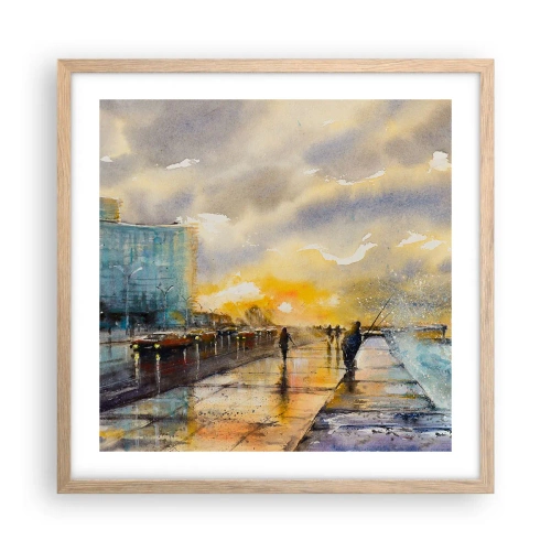 Plakat w ramie jasny dąb - Życie na brzegu - 50x50 cm