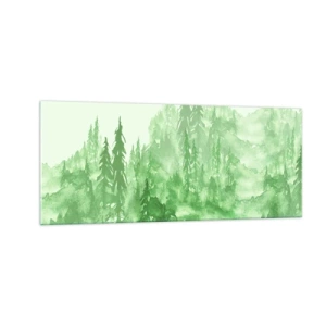 Obraz na szkle - Rozmyty zieloną mgłą - 100x40 cm