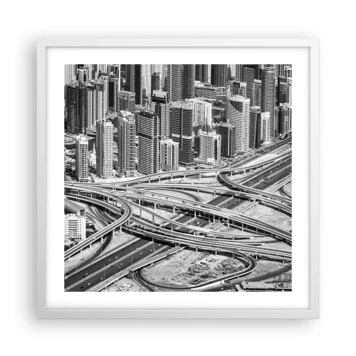 Plakat w białej ramie - Dubaj – miasto niemożliwe - 50x50 cm