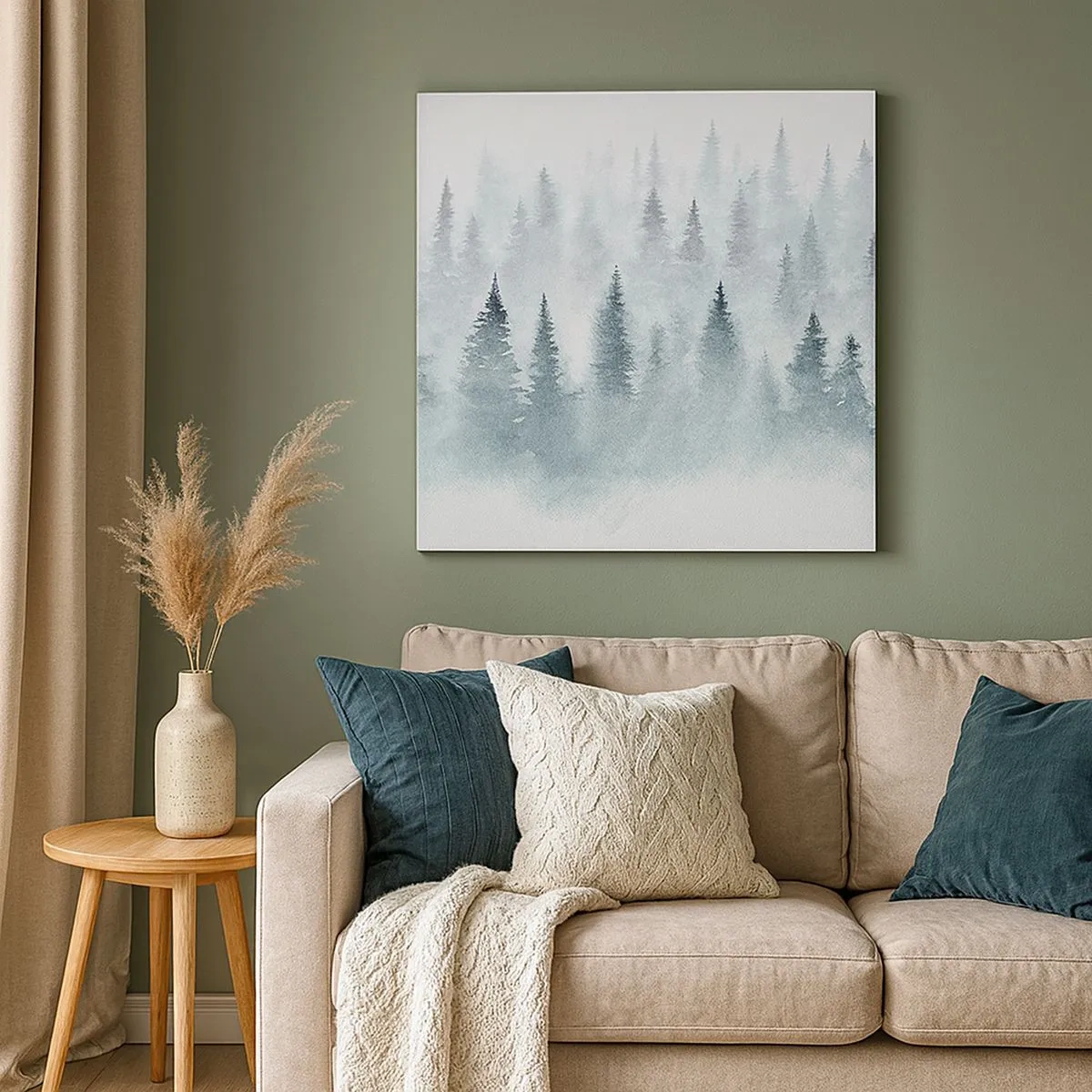Obraz na płótnie - Otulone mgłą - 30x30 cm