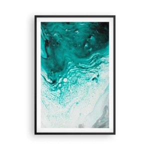 Plakat w czarnej ramie - Rozpłynąć się w bieli i turkusie - 61x91 cm