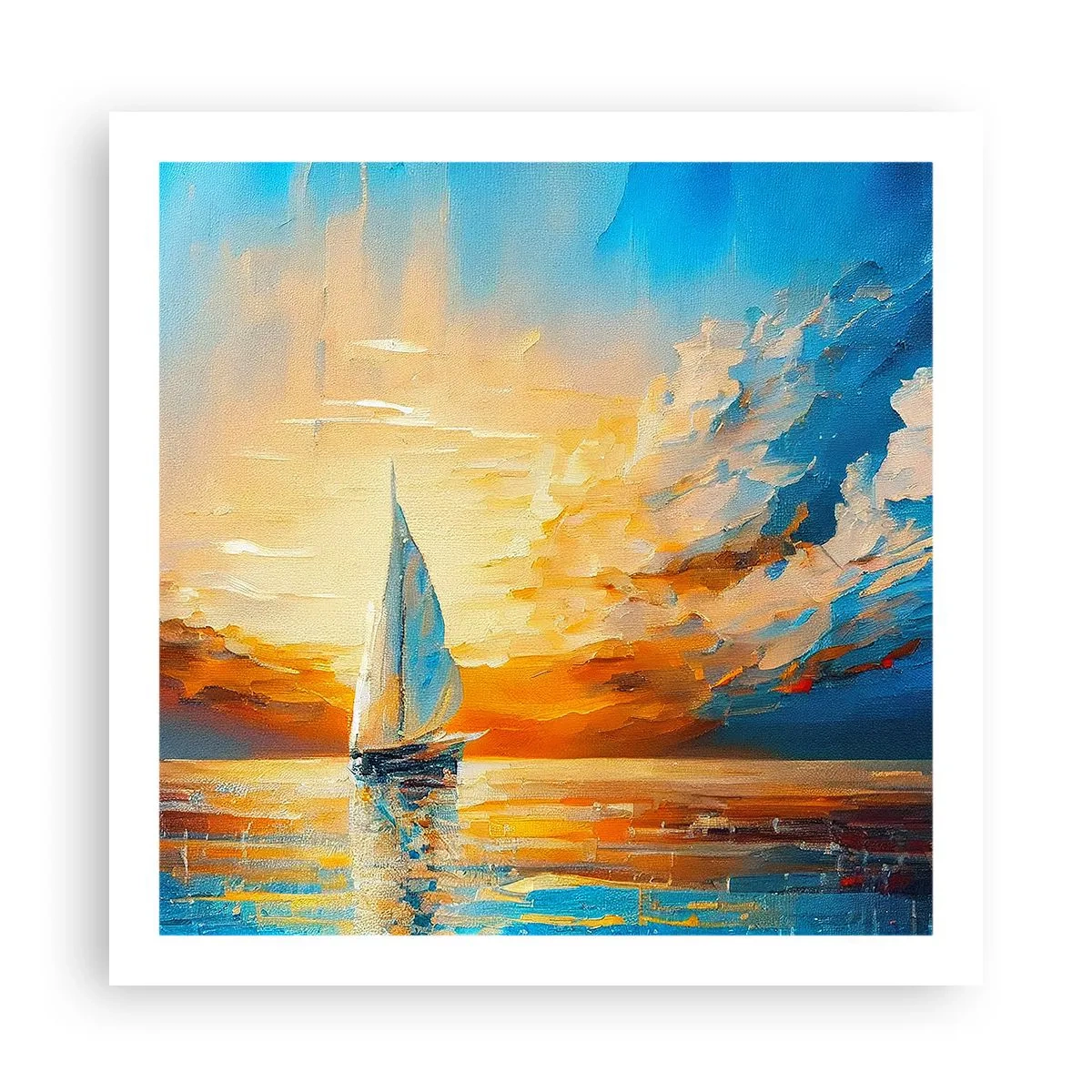 Plakat - Żegluga w złocie - 60x60 cm
