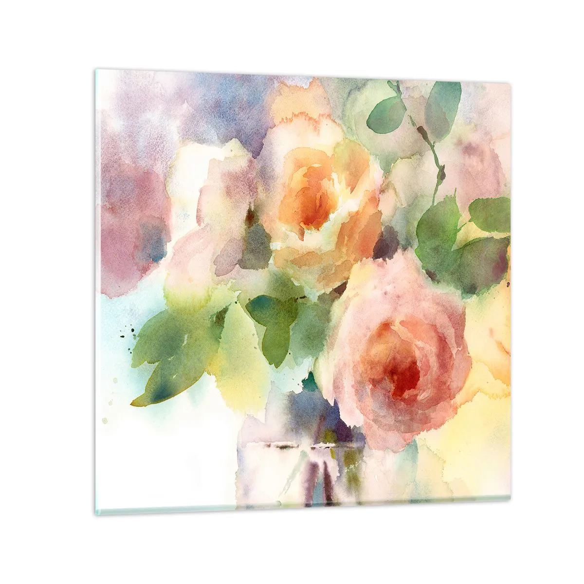 Obraz na szkle - Delikatne jak akwarela - 60x60 cm