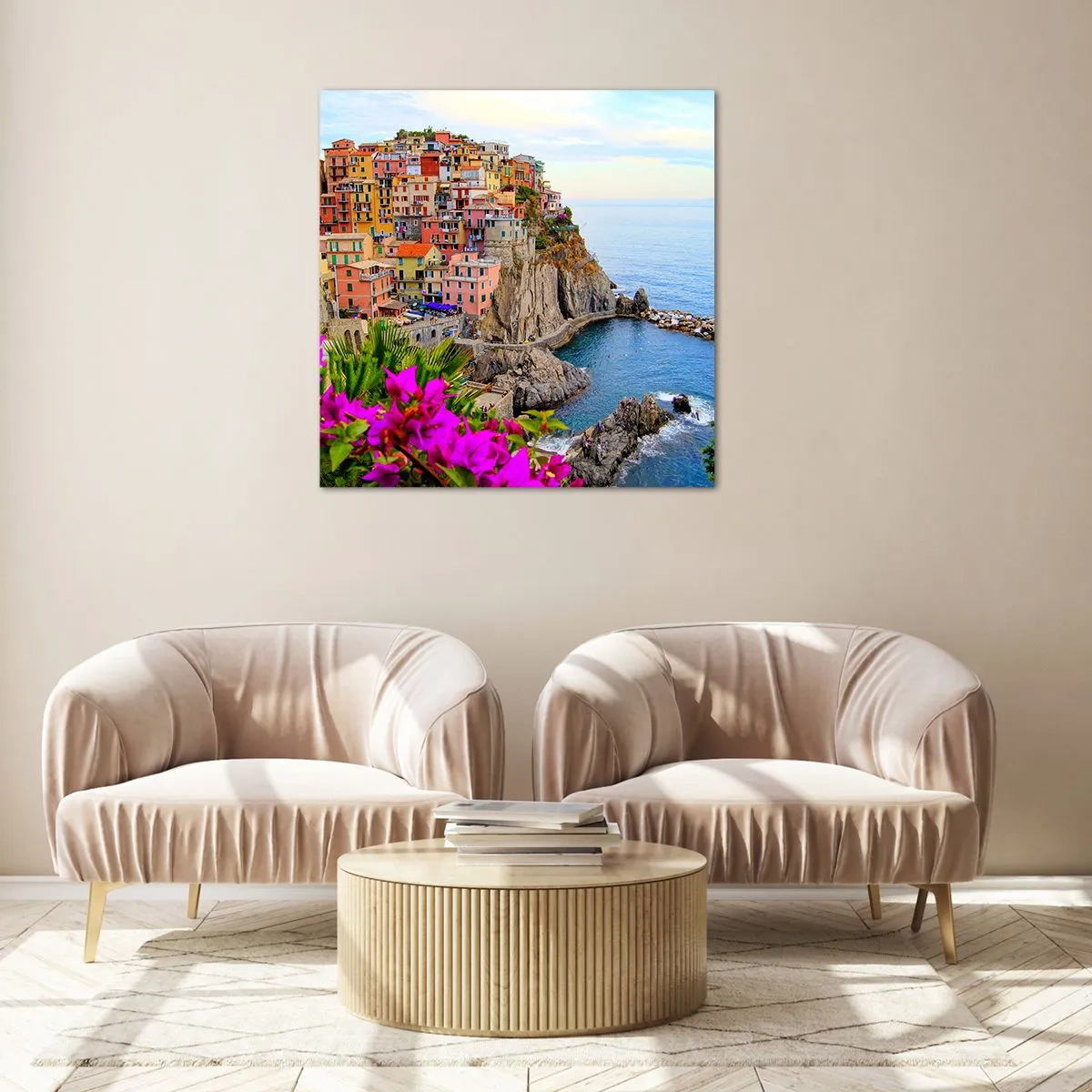 Obraz na szkle - Śmiejące się miasto - 70x70 cm