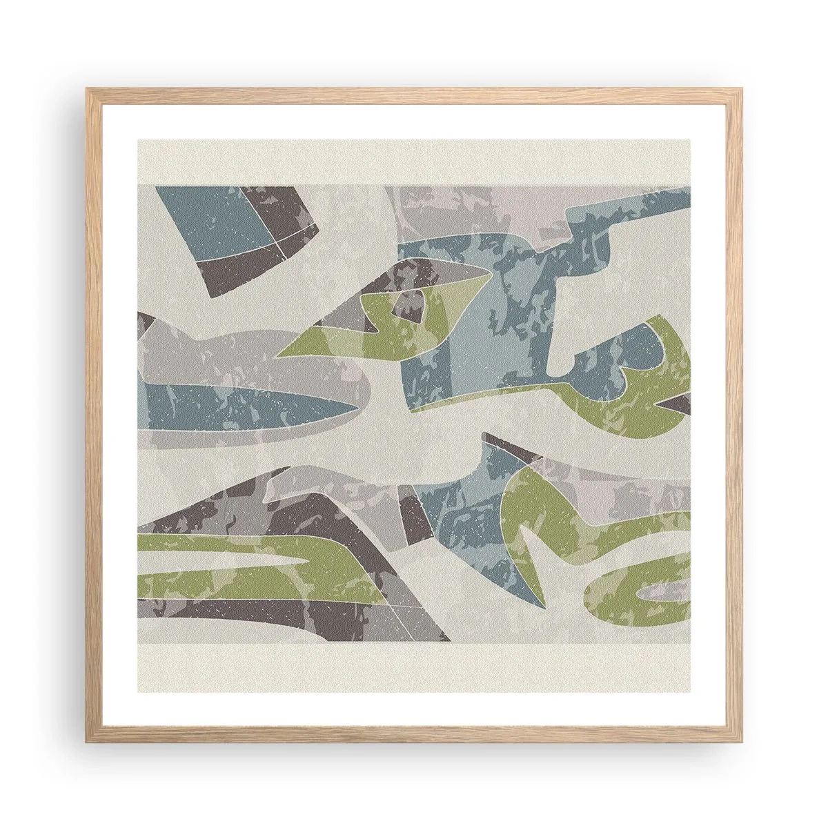 Plakat w ramie jasny dąb - Kompozycja za szybą - 60x60 cm