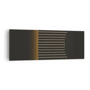 Obraz na płótnie - Geometryczny wzór z pasami na ciemnym tle - 140x50cm - Zbadać ciemność - Nowoczesna dekoracja ścienna do salonu i sypialni ARTTOR