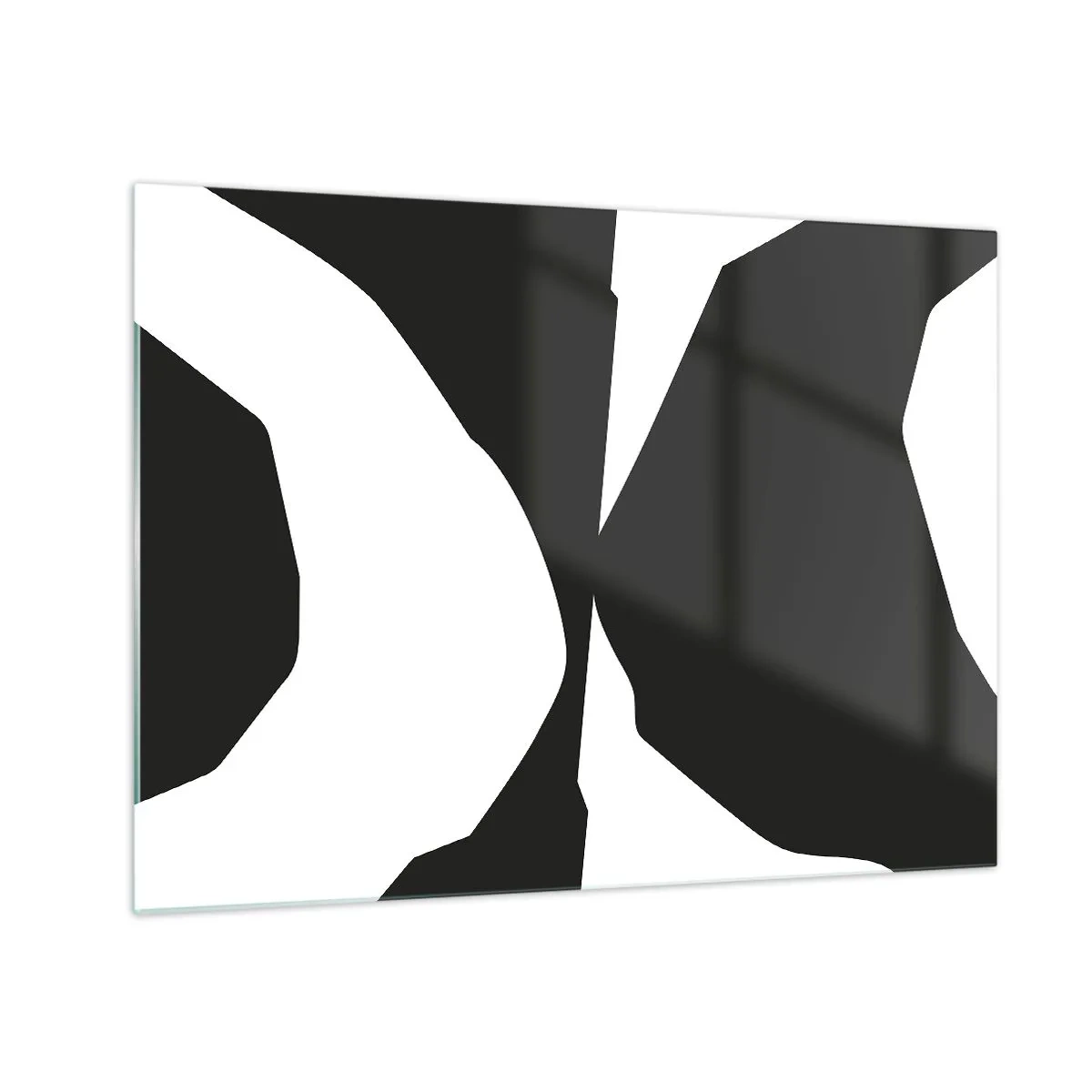 Obraz na szkle - Czarno-biała kompozycja graficzna w kontrastowym stylu pozytyw-negatyw - 70x50cm - Pozytyw -negatyw - Nowoczesna dekoracja ścienna do salonu i sypialni ARTTOR