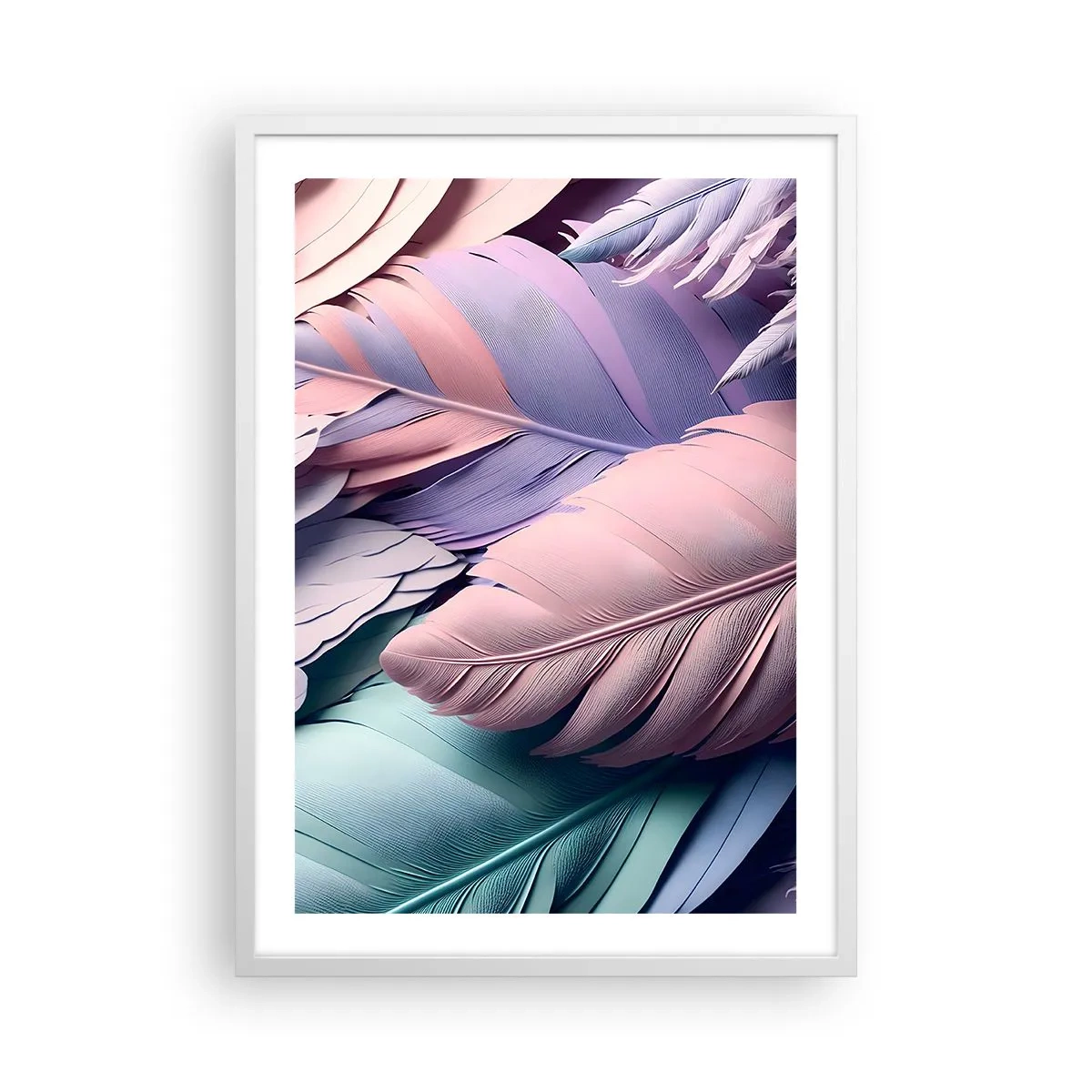 Plakat w białej ramie - Ptasi szyk - 50x70 cm