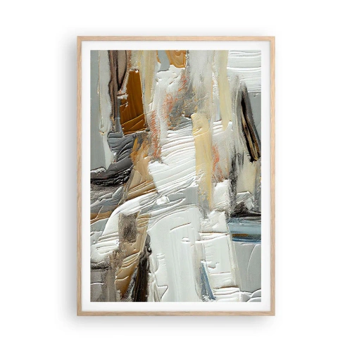 Plakat w ramie jasny dąb - Barwne nawarstwienia - 70x100 cm