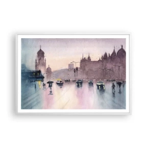 Plakat w białej ramie - W deszczowej mgiełce - 100x70 cm