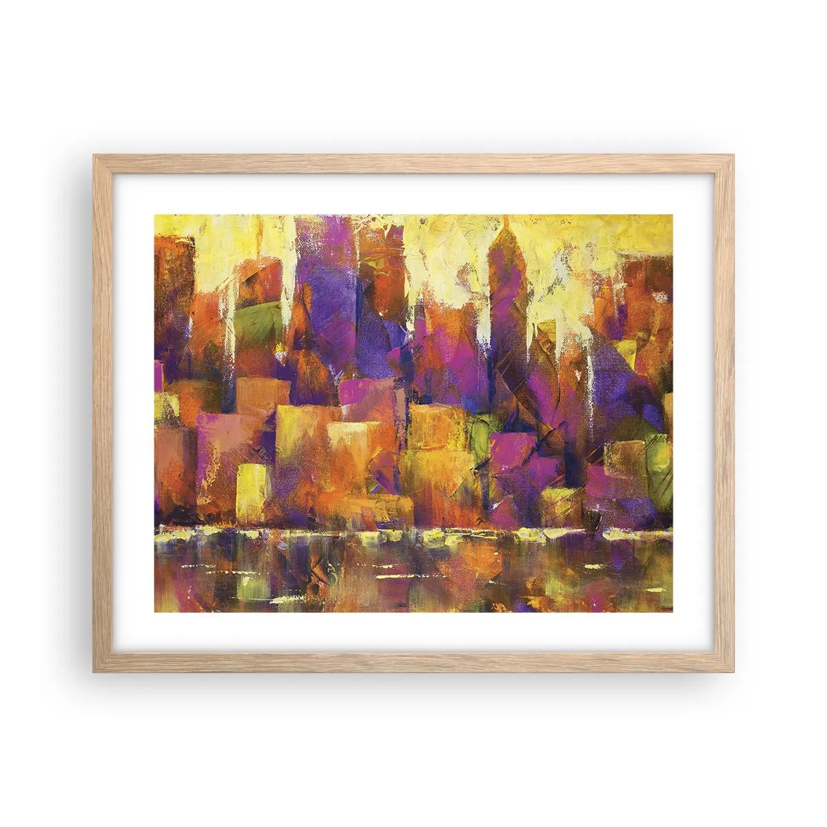 Plakat w ramie jasny dąb - Kompozycja metropolitalna - 50x40 cm