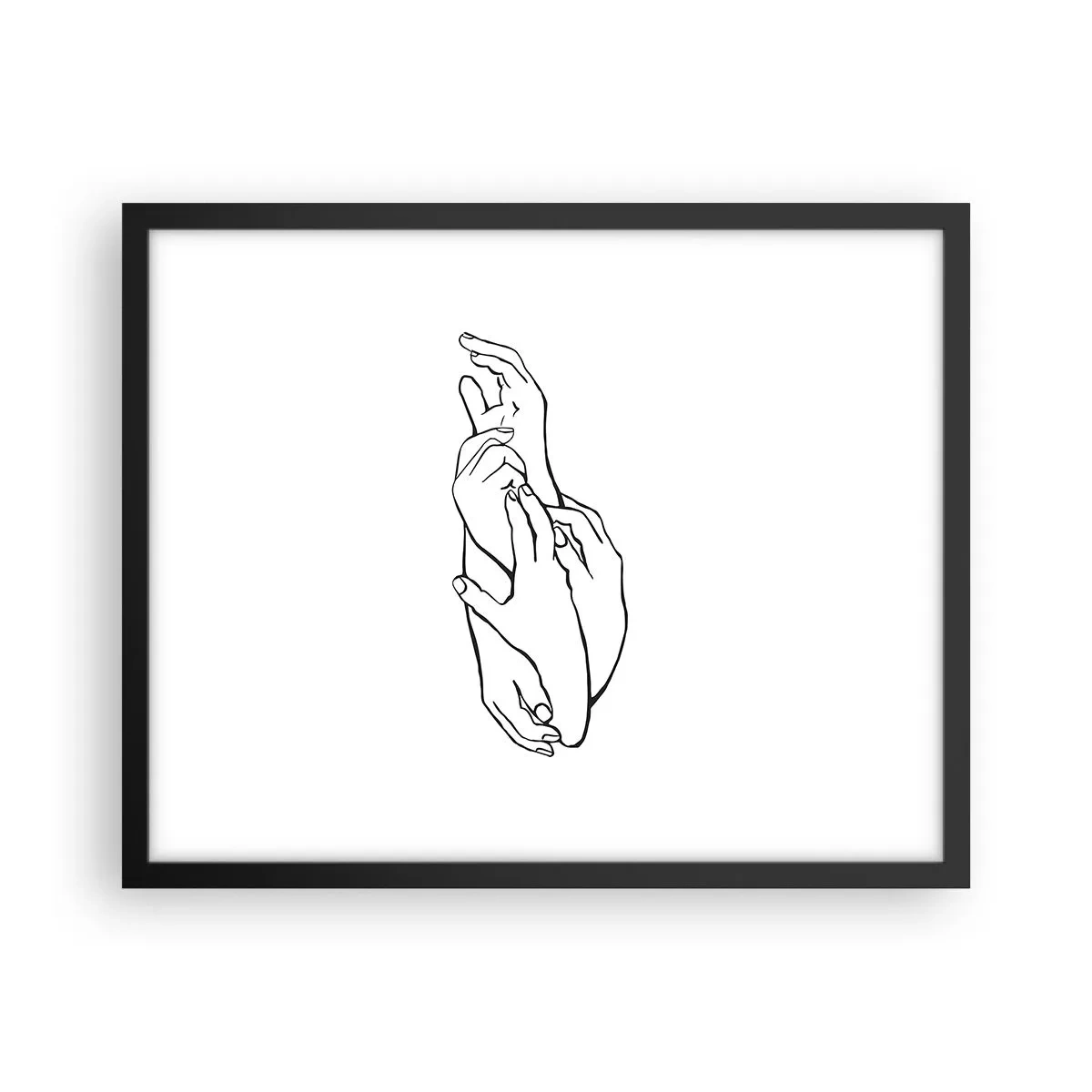 Plakat w czarnej ramie - Dobry dotyk - 50x40 cm