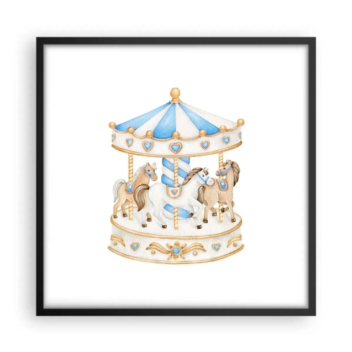 Plakat w czarnej ramie - Słodkie dzieciństwo - 50x50 cm