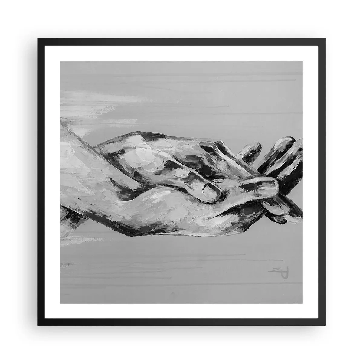 Plakat w czarnej ramie - Początek… - 60x60 cm