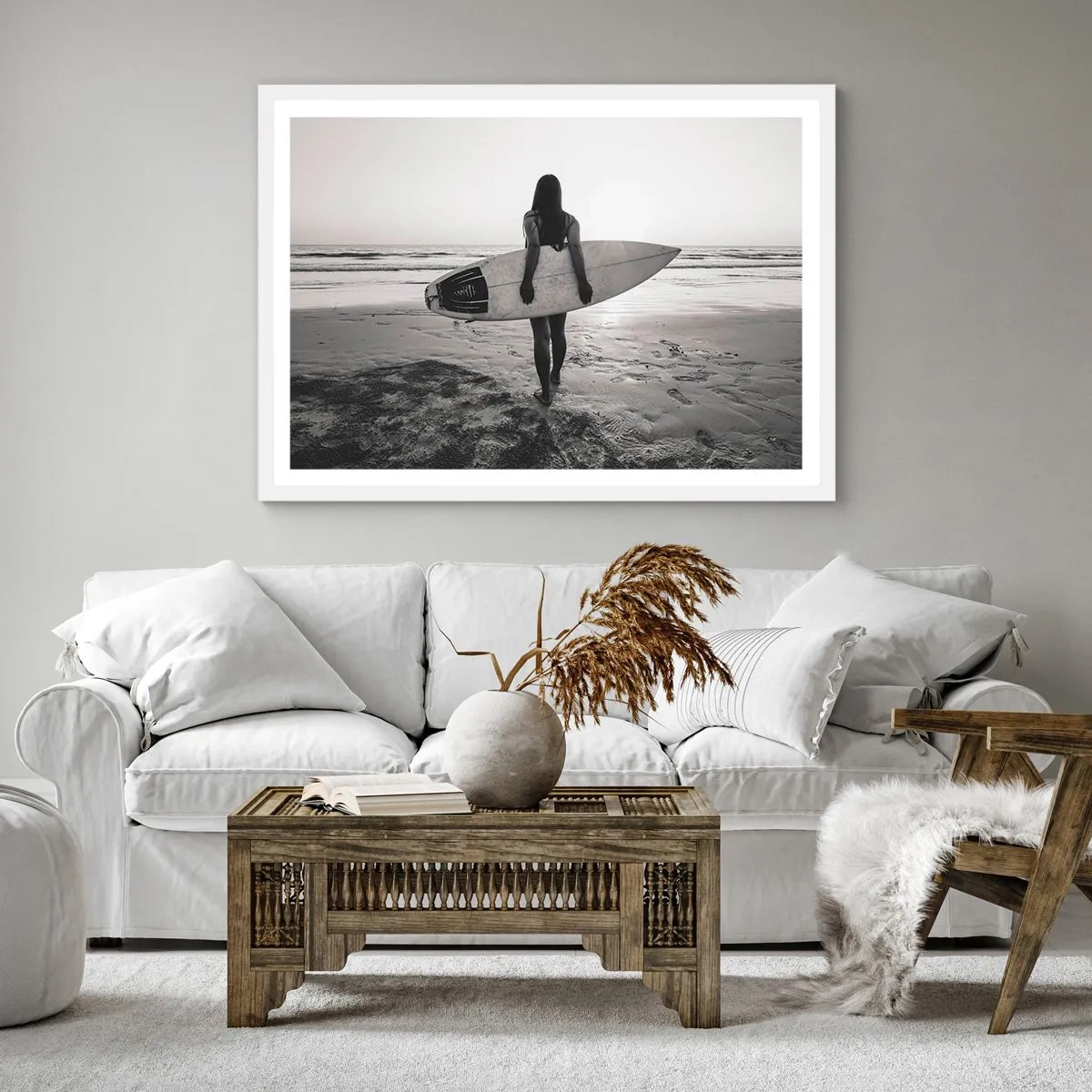 Plakat w białej ramie - Córka morskiej fali - 40x40 cm