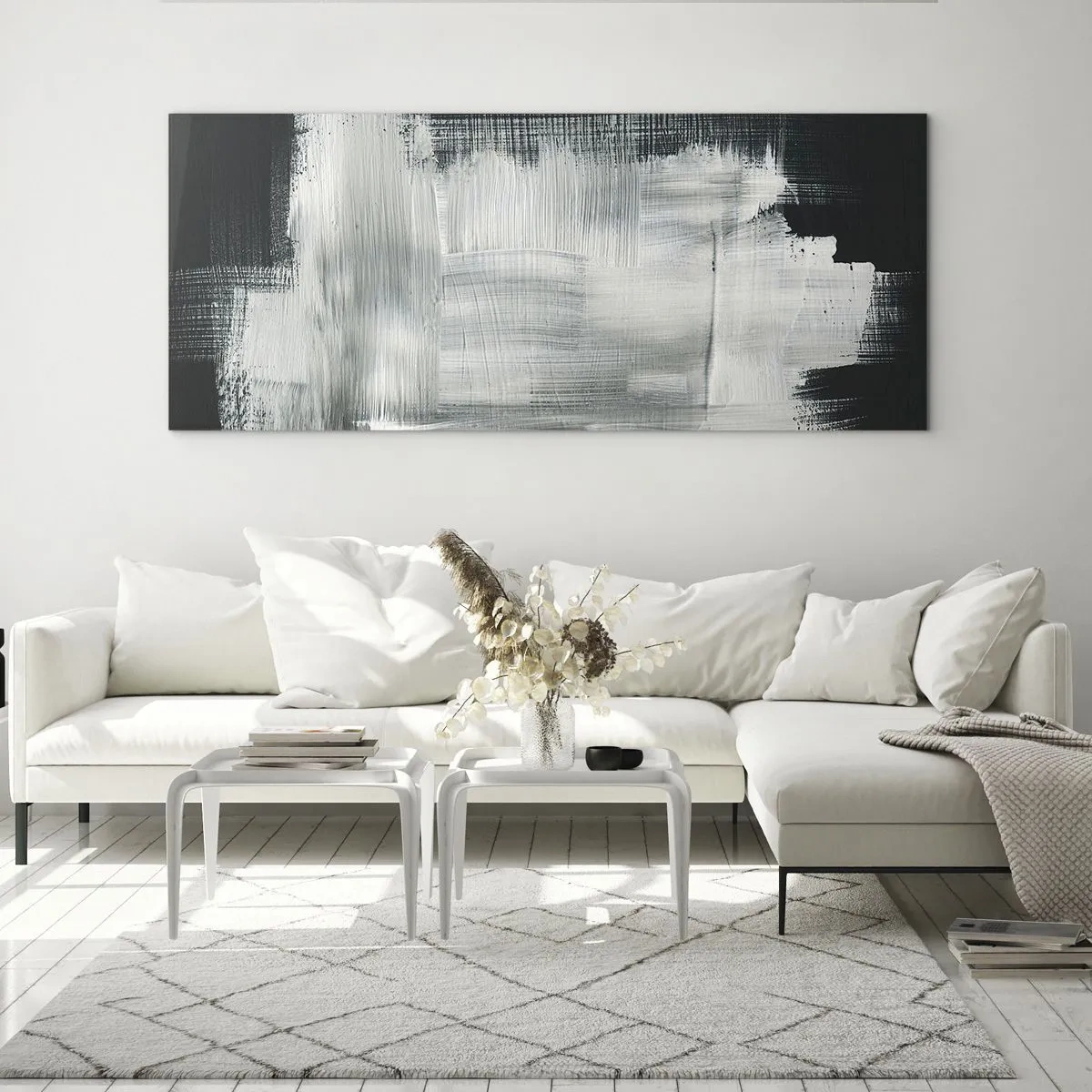 Obraz na szkle - Utkane z pionu i poziomu - 100x40 cm