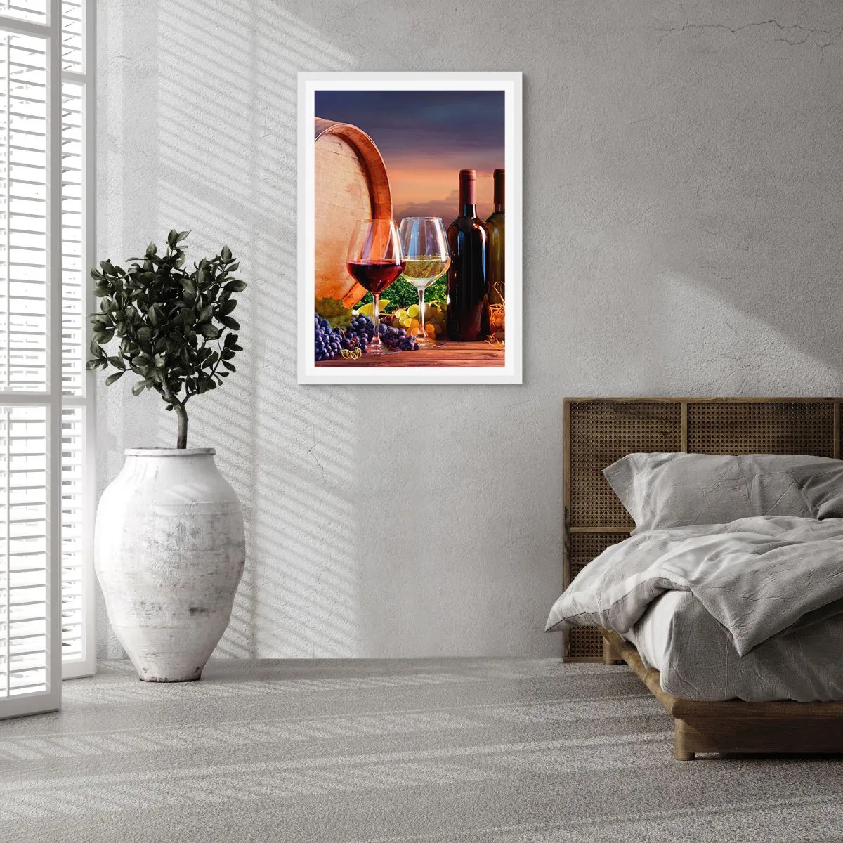 Plakat w białej ramie - Tu życie ma smak - 70x100 cm