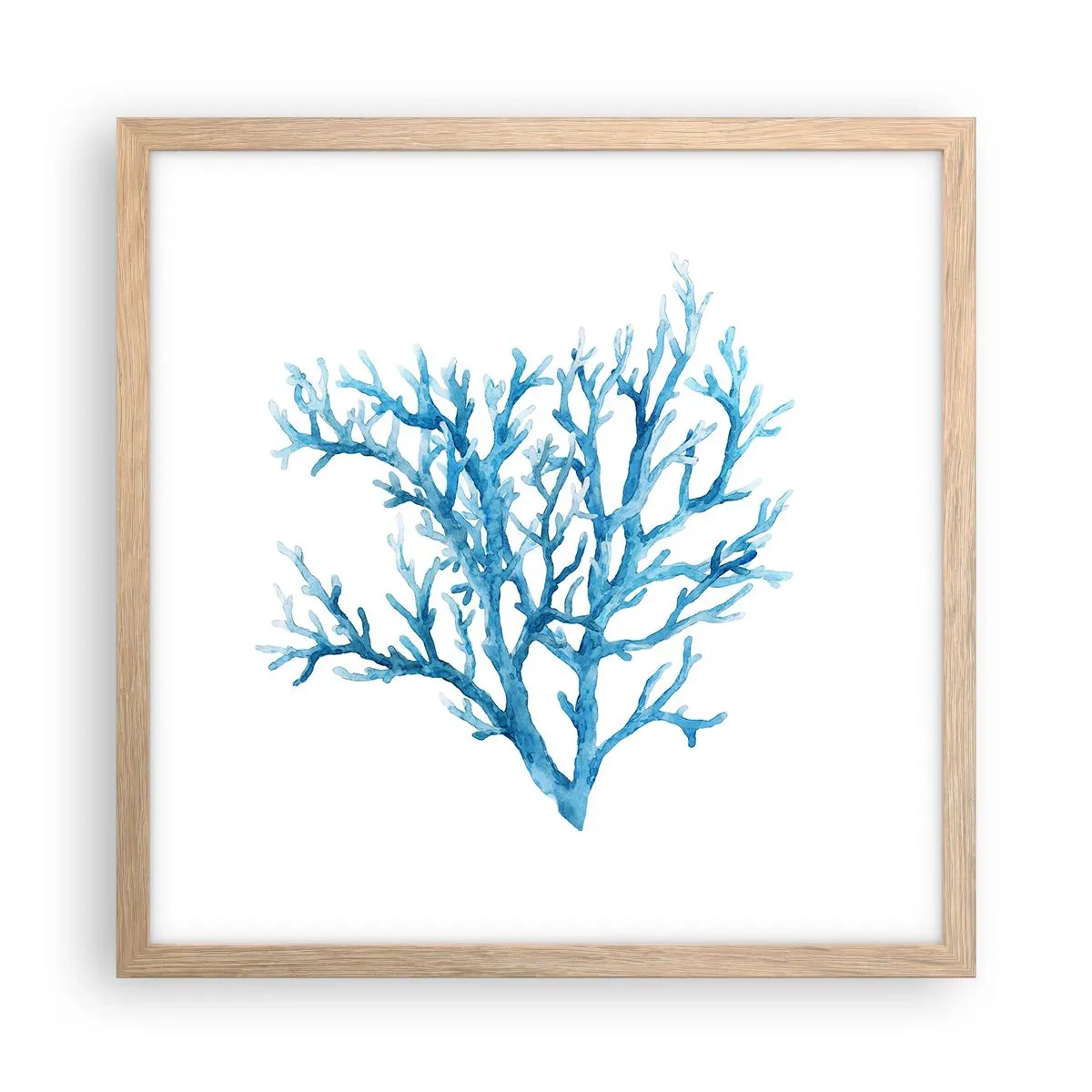 Plakat w ramie jasny dąb - Morski filigran - 40x40 cm
