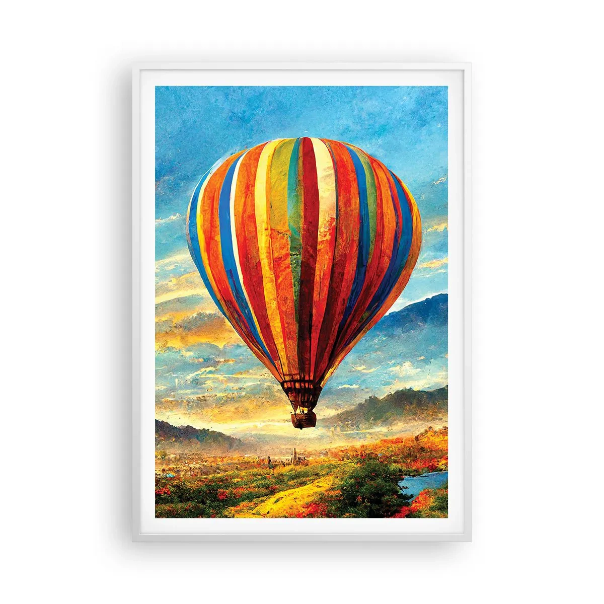 Plakat w białej ramie - W ciszy widać więcej - 70x100 cm