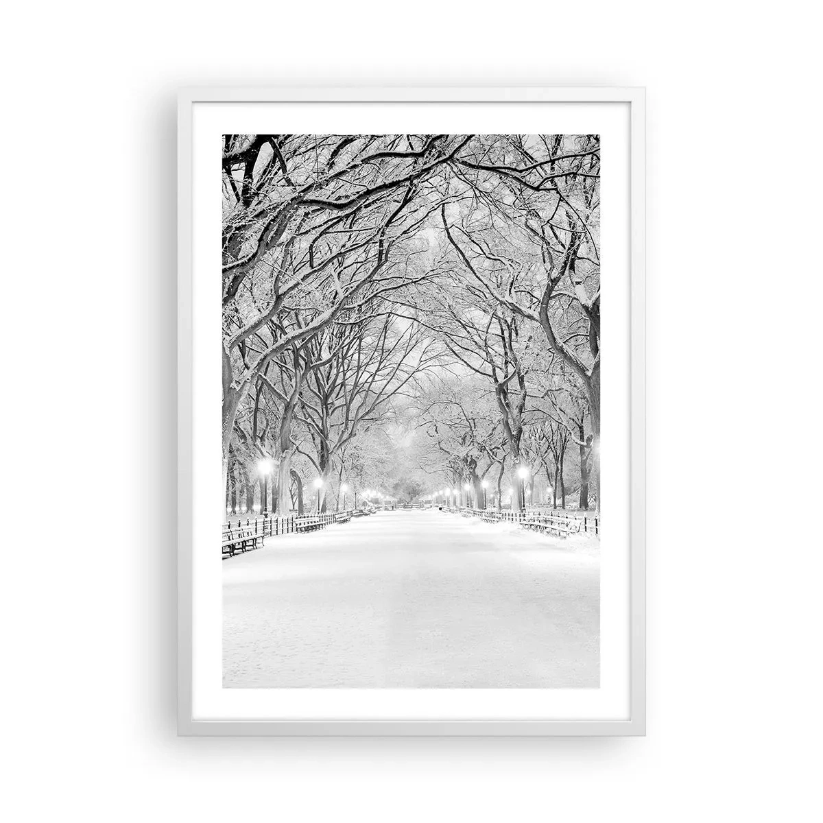 Plakat w białej ramie - Cztery pory roku – zima - 50x70 cm