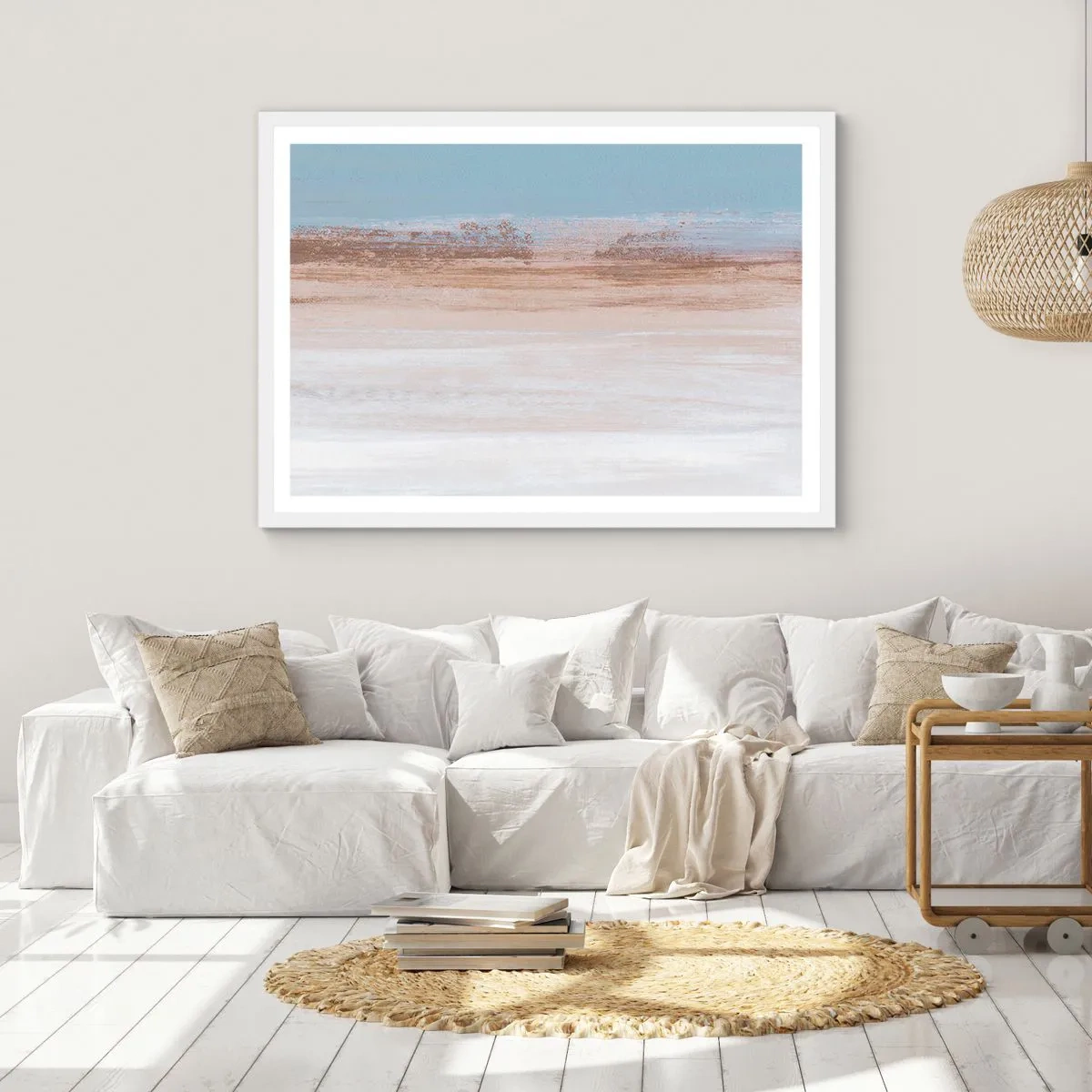 Plakat w białej ramie - Niejednoznaczny pejzaż - 70x50 cm