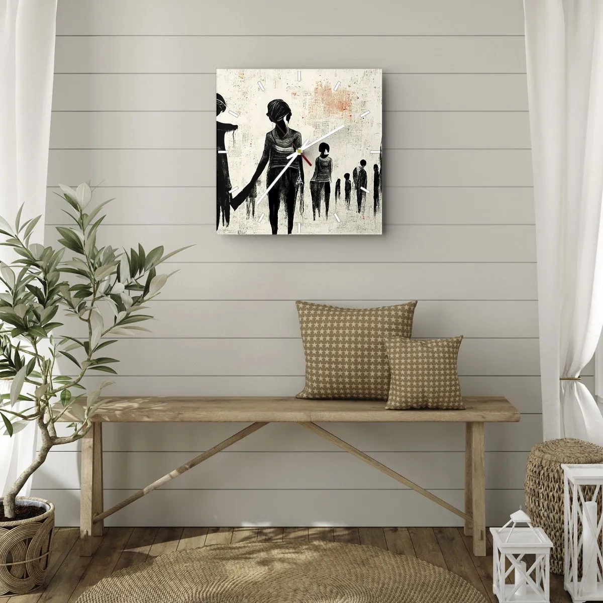 Zegar ścienny - Przeciw samotności - 40x40 cm