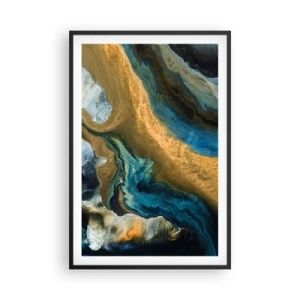 Plakat w czarnej ramie - Niebieski – zółty – wzajemne wpływy - 61x91 cm