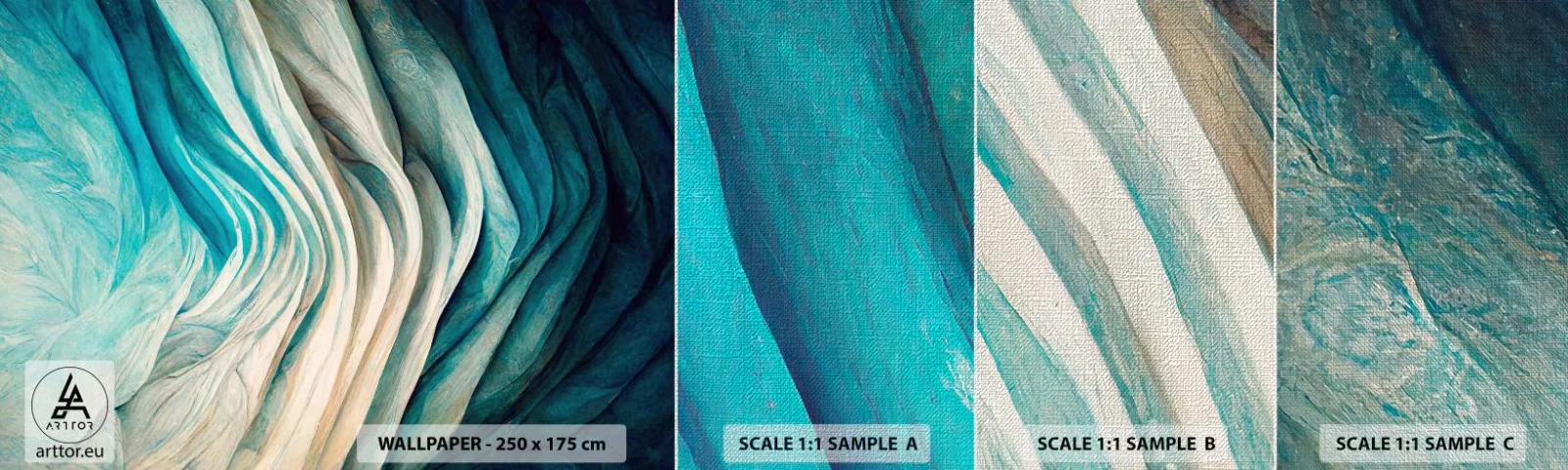 Fototapeta Próbka Premium Canvas - Błękitne nienasycenie - Sztuka, 3D, Abstrakcja - 100x30 cm