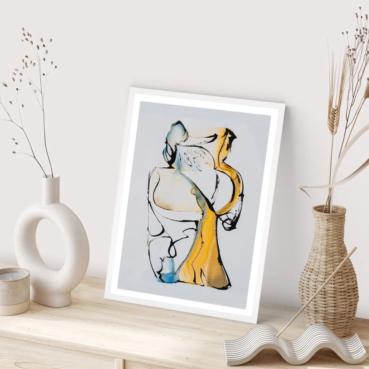 Plakat w białej ramie - Abstrakcja szklana - 70x100 cm