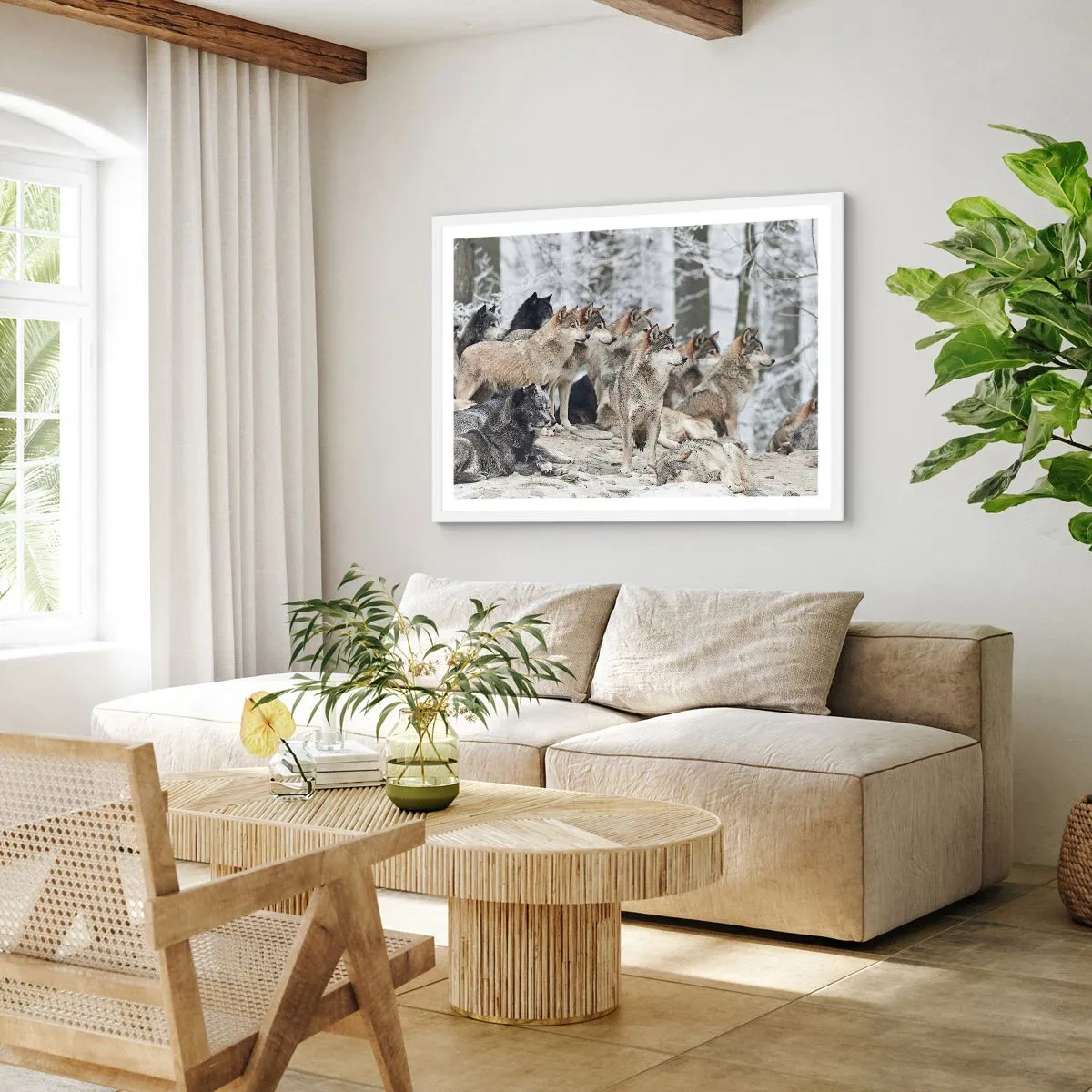 Plakat w białej ramie - Rodzina i przyjaciele - 40x30 cm