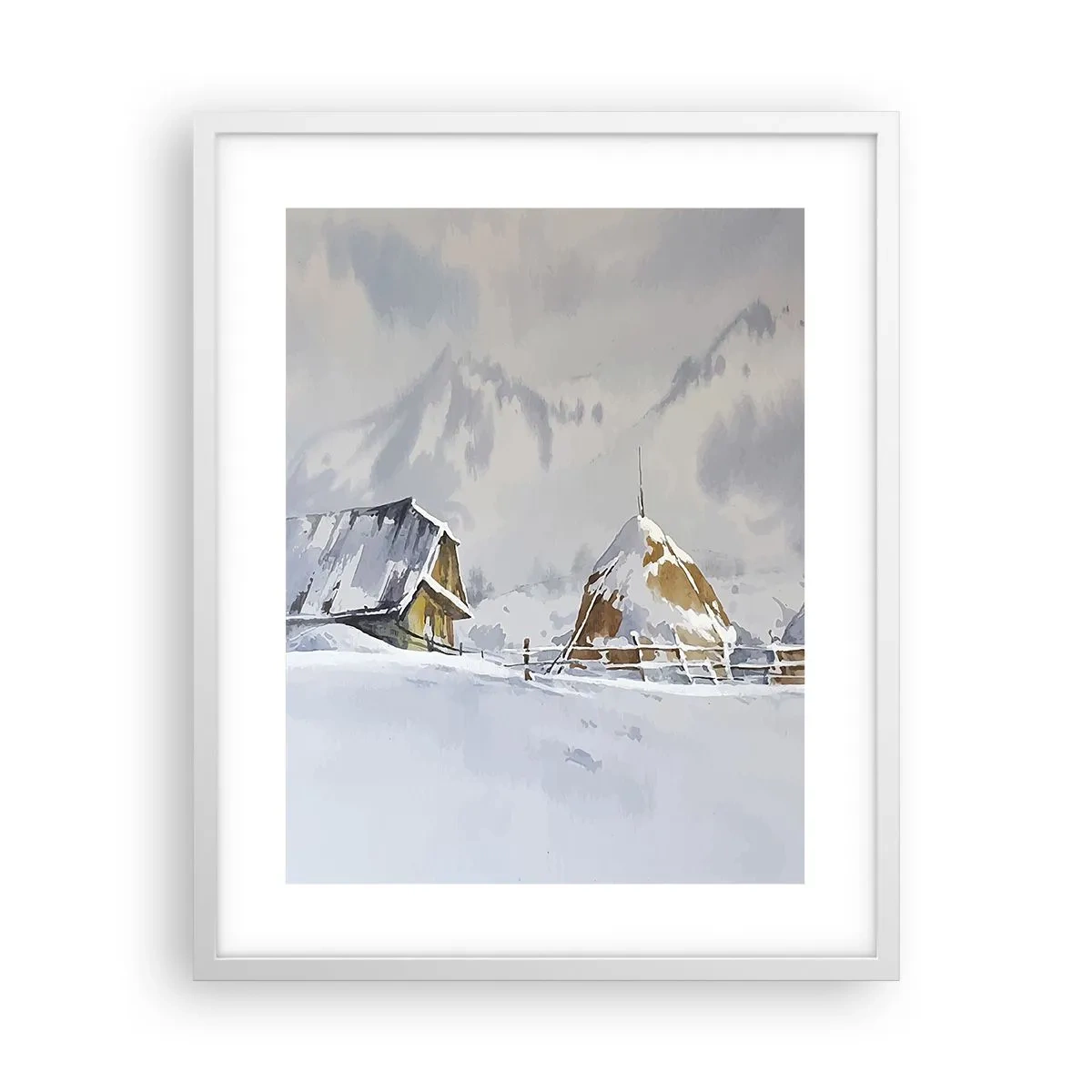 Plakat w białej ramie - W śnieżnej kotlinie - 40x50 cm