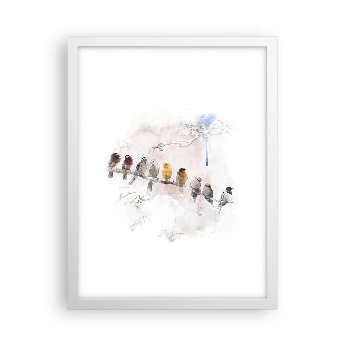 Plakat w białej ramie - Skrzydlate spotkanie - 30x40 cm
