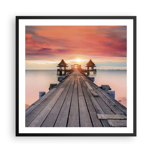 Plakat w czarnej ramie - Zachód na wschodzie - 60x60 cm