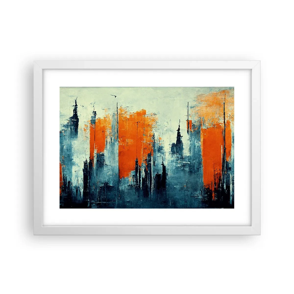 Plakat w białej ramie - Pejzaż nowoczesny - 40x30 cm