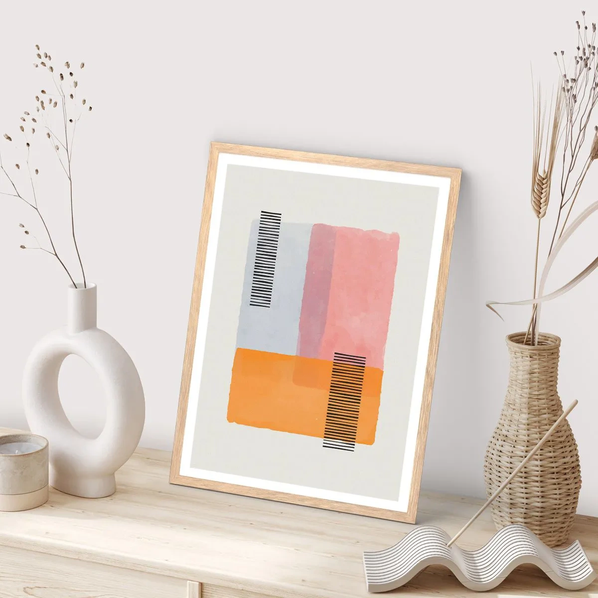 Plakat w ramie jasny dąb - Z kąta w kąt - 30x40 cm