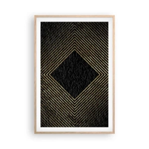 Plakat w ramie jasny dąb - Geometria w stylu glamour - 61x91 cm