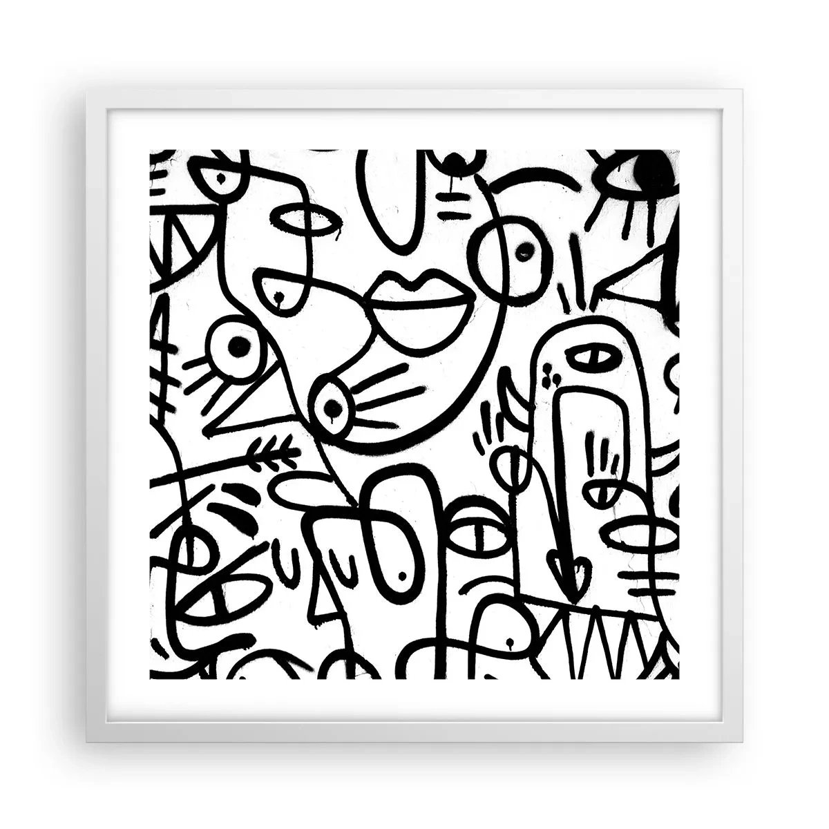 Plakat w białej ramie - Twarze i miraże - 50x50 cm