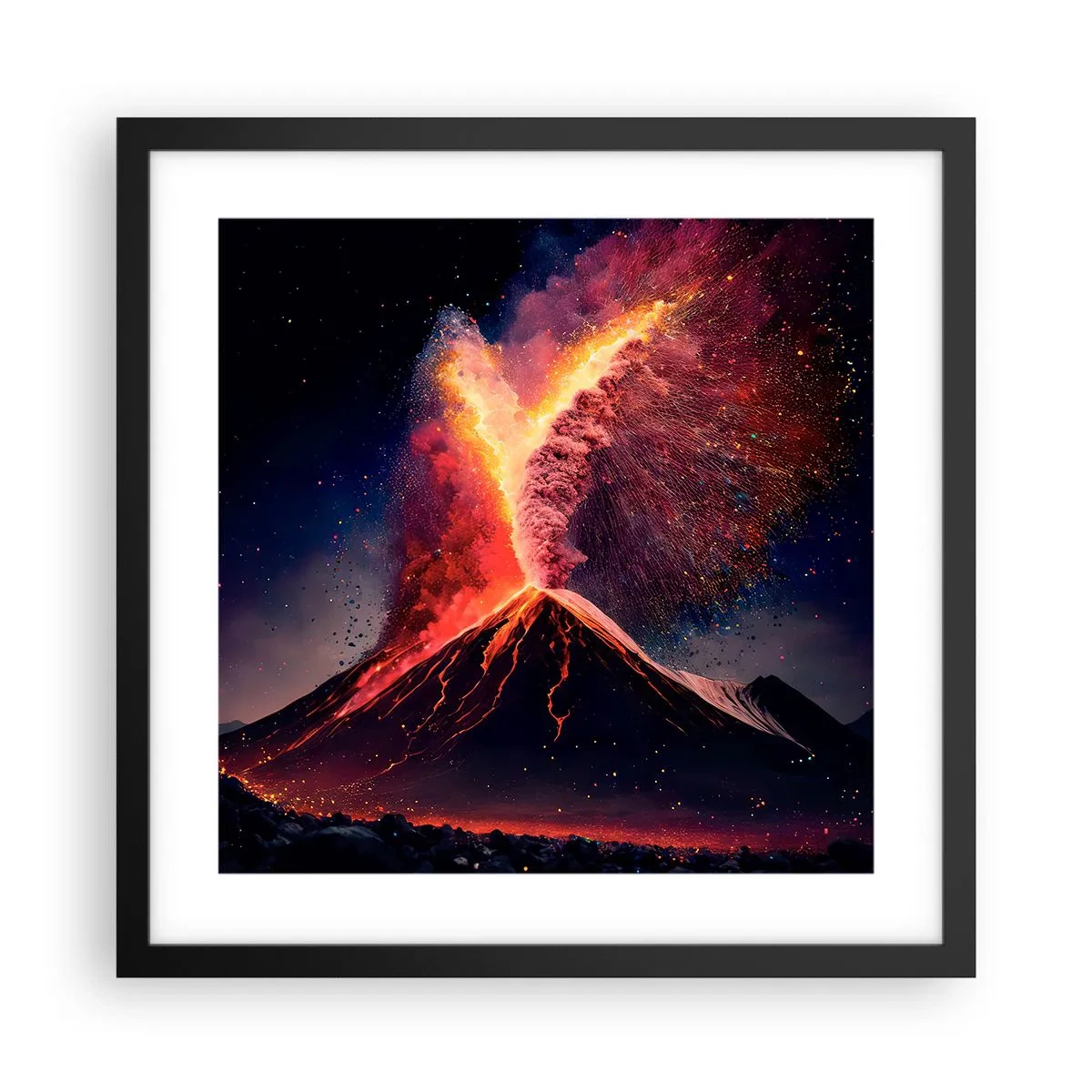 Plakat w czarnej ramie - Piękno i groza - 40x40 cm