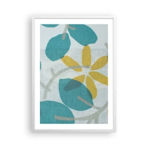 Plakat w białej ramie - Wśród lazurowych liści - 50x70 cm