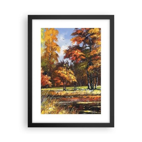 Plakat w czarnej ramie - Pejzaż w złocie i brązie - 30x40 cm