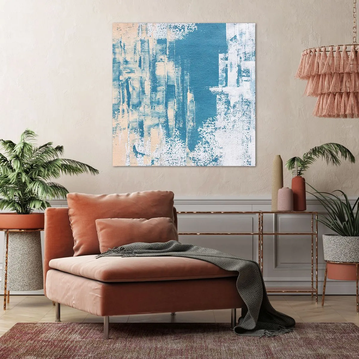 Obraz na płótnie - Przez lodowy sopel - 60x60 cm