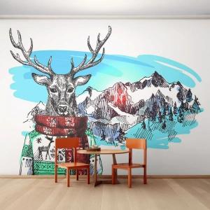 Fototapeta Standard Eco - Nawet jeleń nie marznie  - Abstrakcja, Jeleń, Dla Dzieci - 300x210 cm