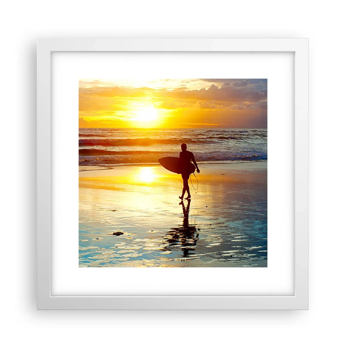 Plakat w białej ramie - Powrót wojownika - 30x30 cm