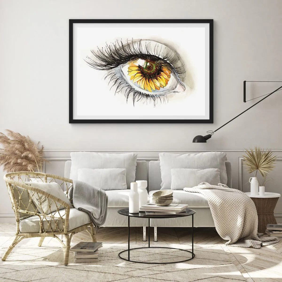 Plakat w czarnej ramie - Spojrzenie gorące jak lato - 50x40 cm