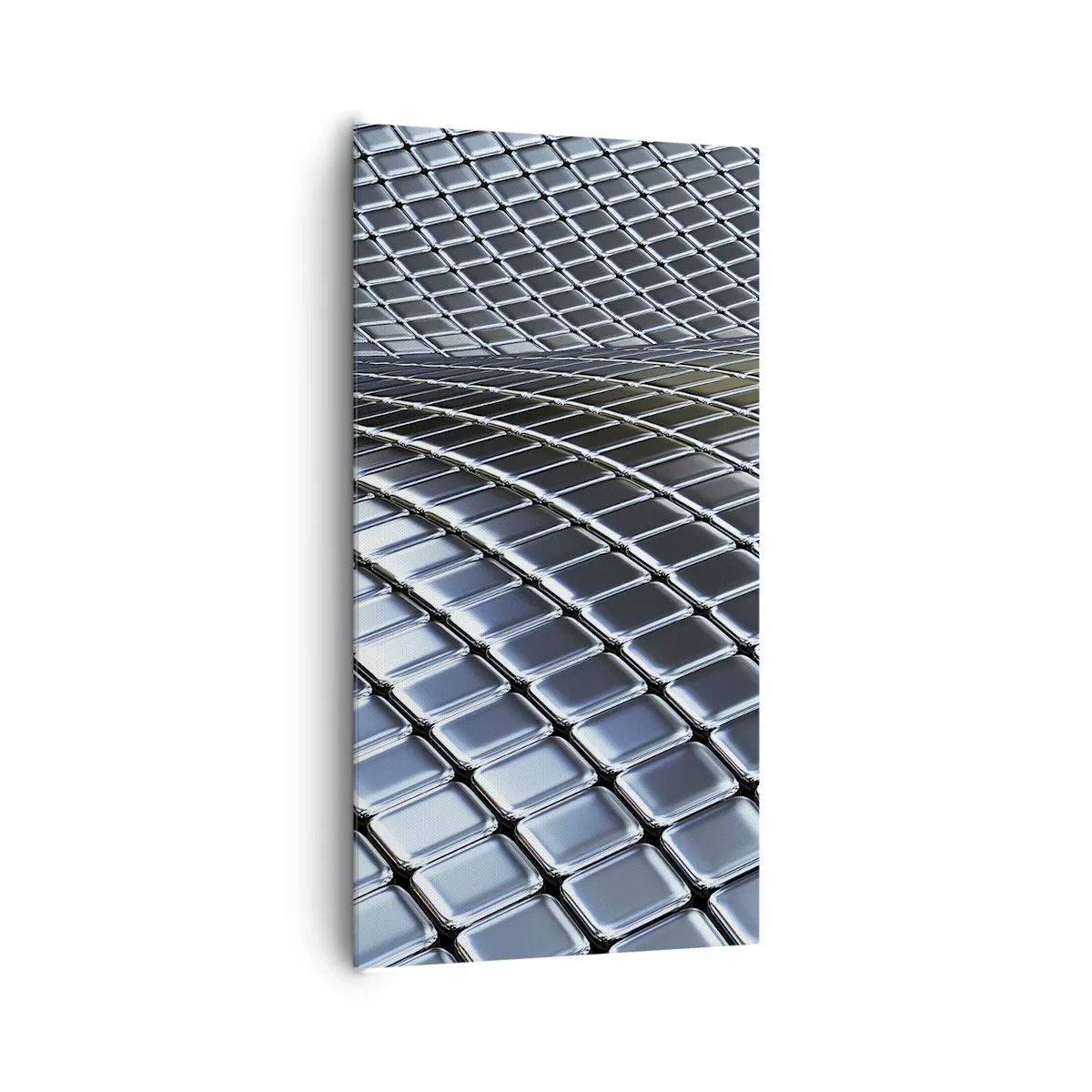 Obraz na płótnie - Metaliczna srebrna fala - 65x120 cm