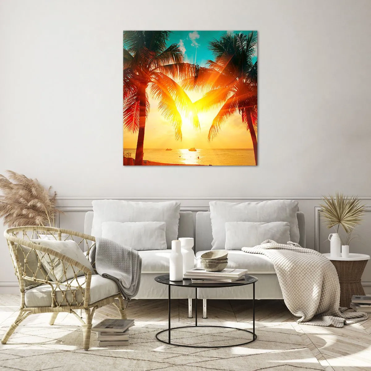 Obraz na szkle - Egzotyczna para - 70x70 cm